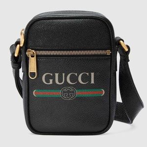 Gucci Print Leather Shoulder Messenger Bag